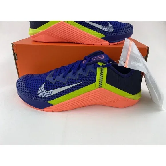 NEW Nike Metcon 6 Deep Royal Blue Mango Men's Cross Fit Training Shoes - Picture 11 of 12